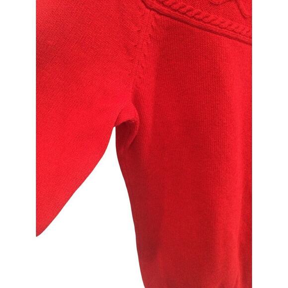 Talbots Women Cable Knit Sweater Size LP Large Cashmere Transitional Red Preppy - Picture 7 of 10